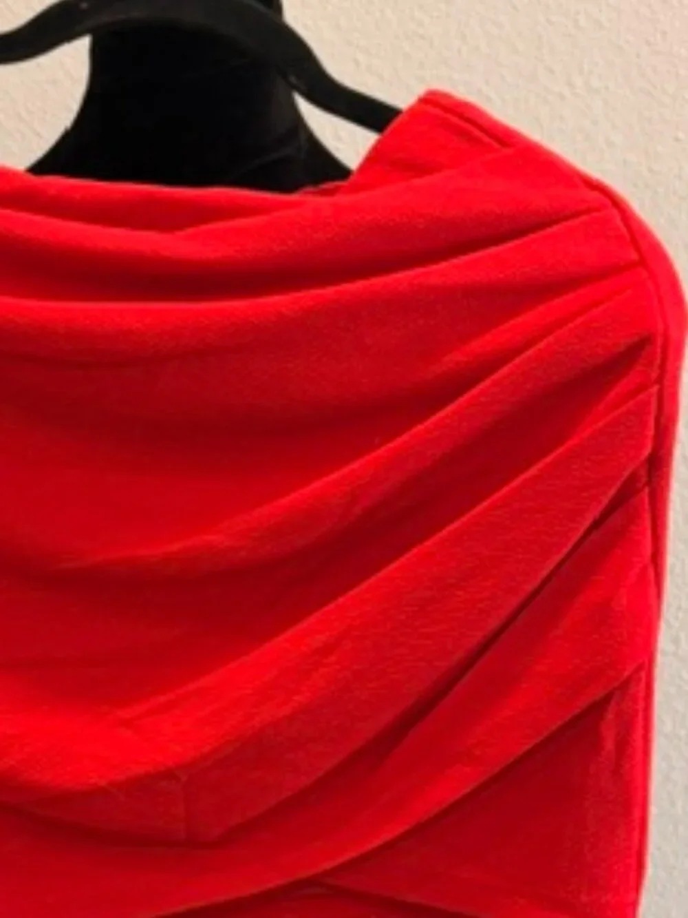 Women's Medium red mini skirt with rouched sides